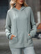 Textured Drawstring Long Sleeve Hoodie Sage - Fashorio