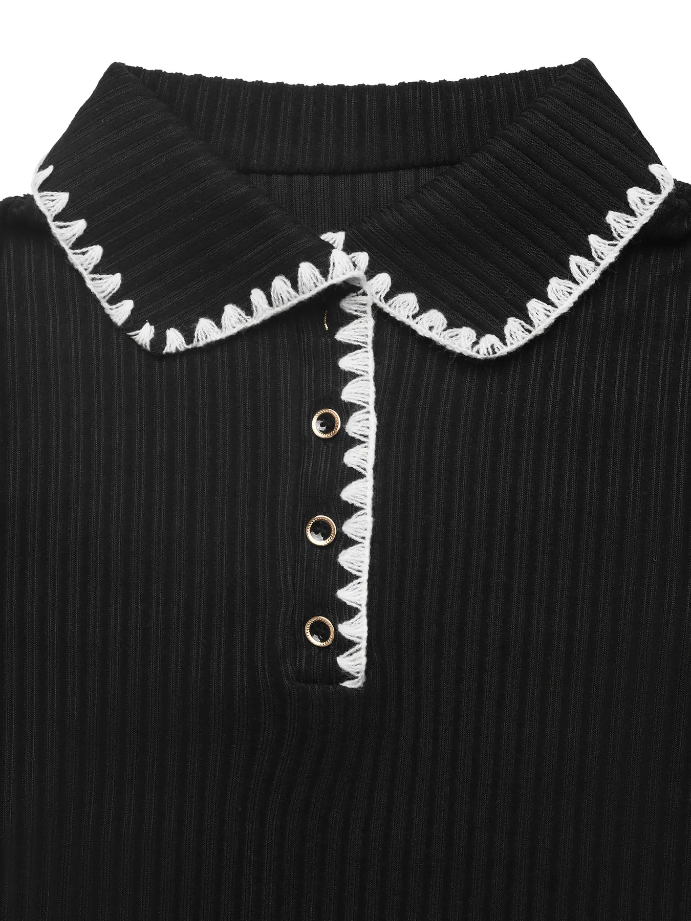 Contrast Trim Texture Long Sleeve Sweater Dress - Fashorio