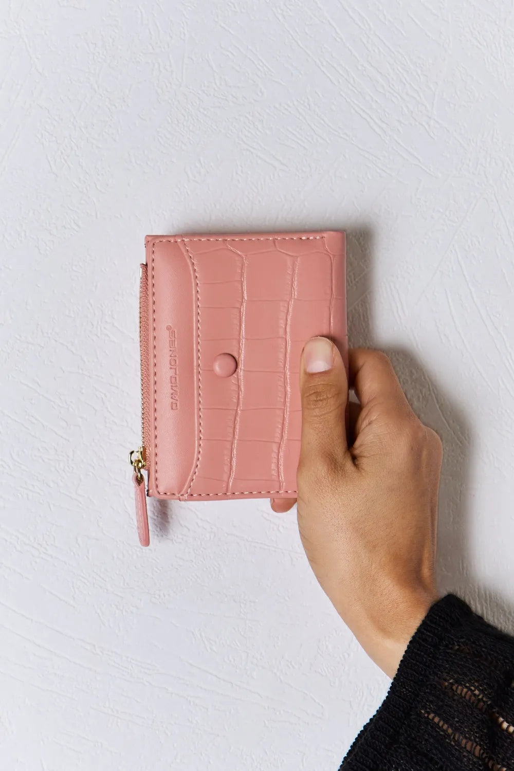 David Jones Texture PU Leather Mini Wallet PINK One Size - Fashorio