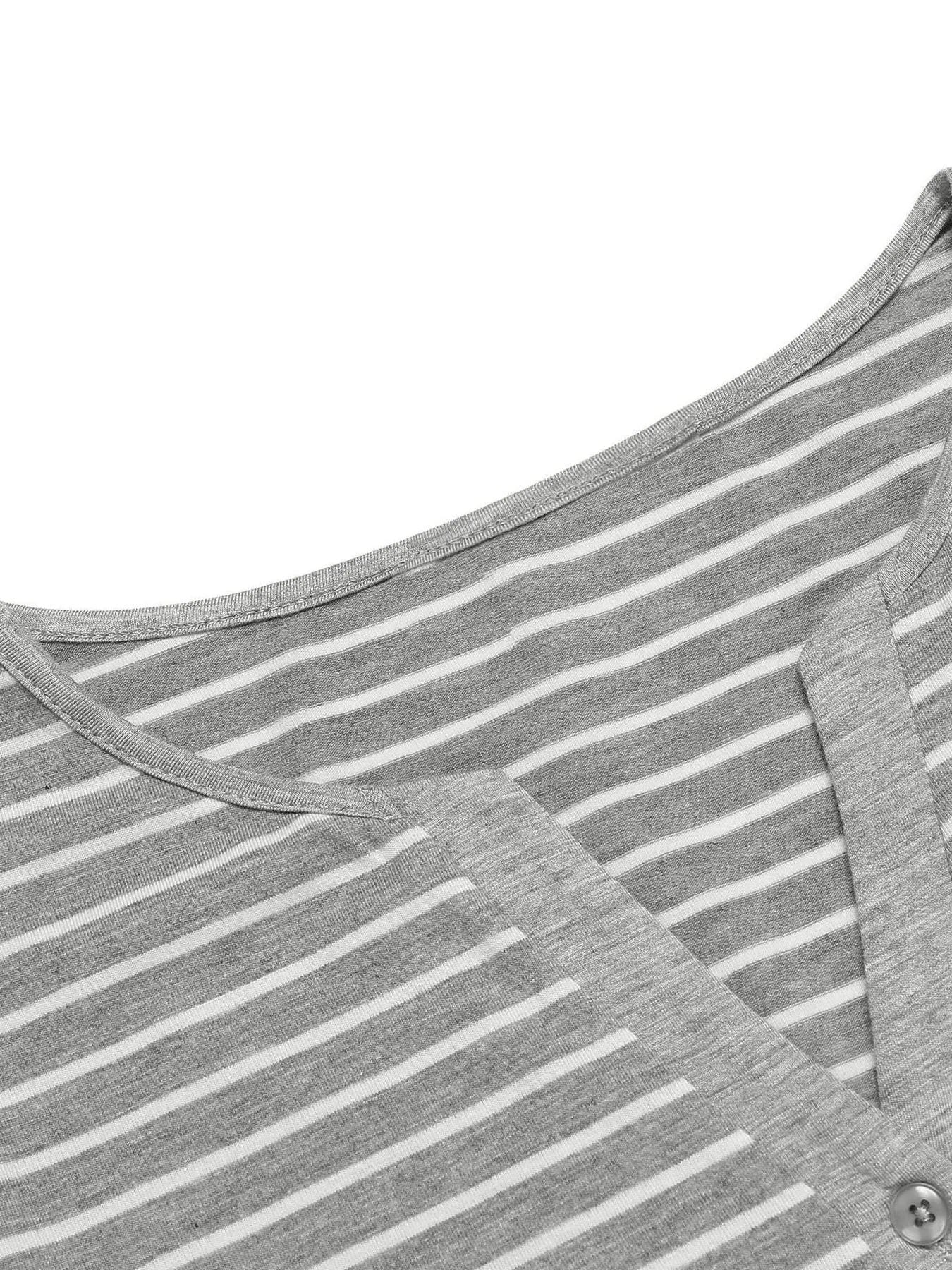 Striped Long Sleeve Lounge Dress - Fashorio