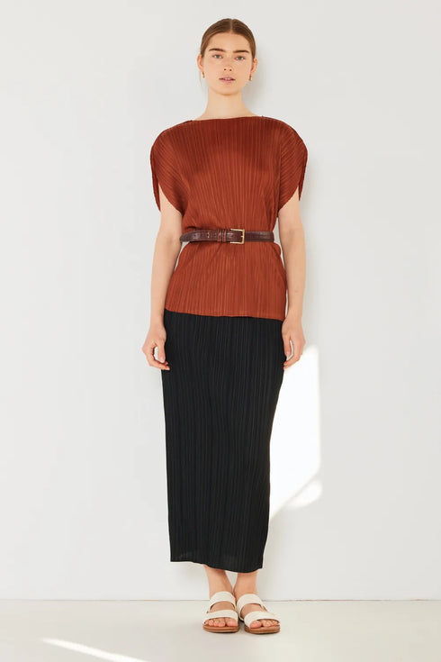 Marina West Swim Pleated Midi Pencil Skirt Black - Fashorio