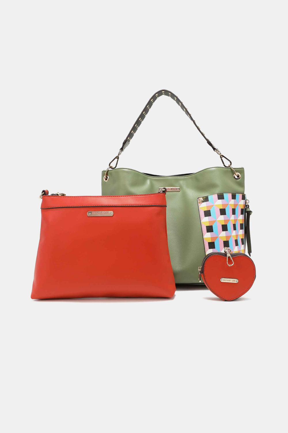 Nicole Lee USA Quihn 3-Piece Handbag Set Sage One Size - Fashorio