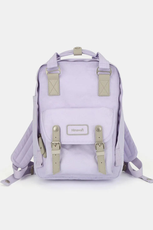 Himawari Contrast Water and Scratch-Resistant Nylon Backpack Bag Lavender One Size - Fashorio
