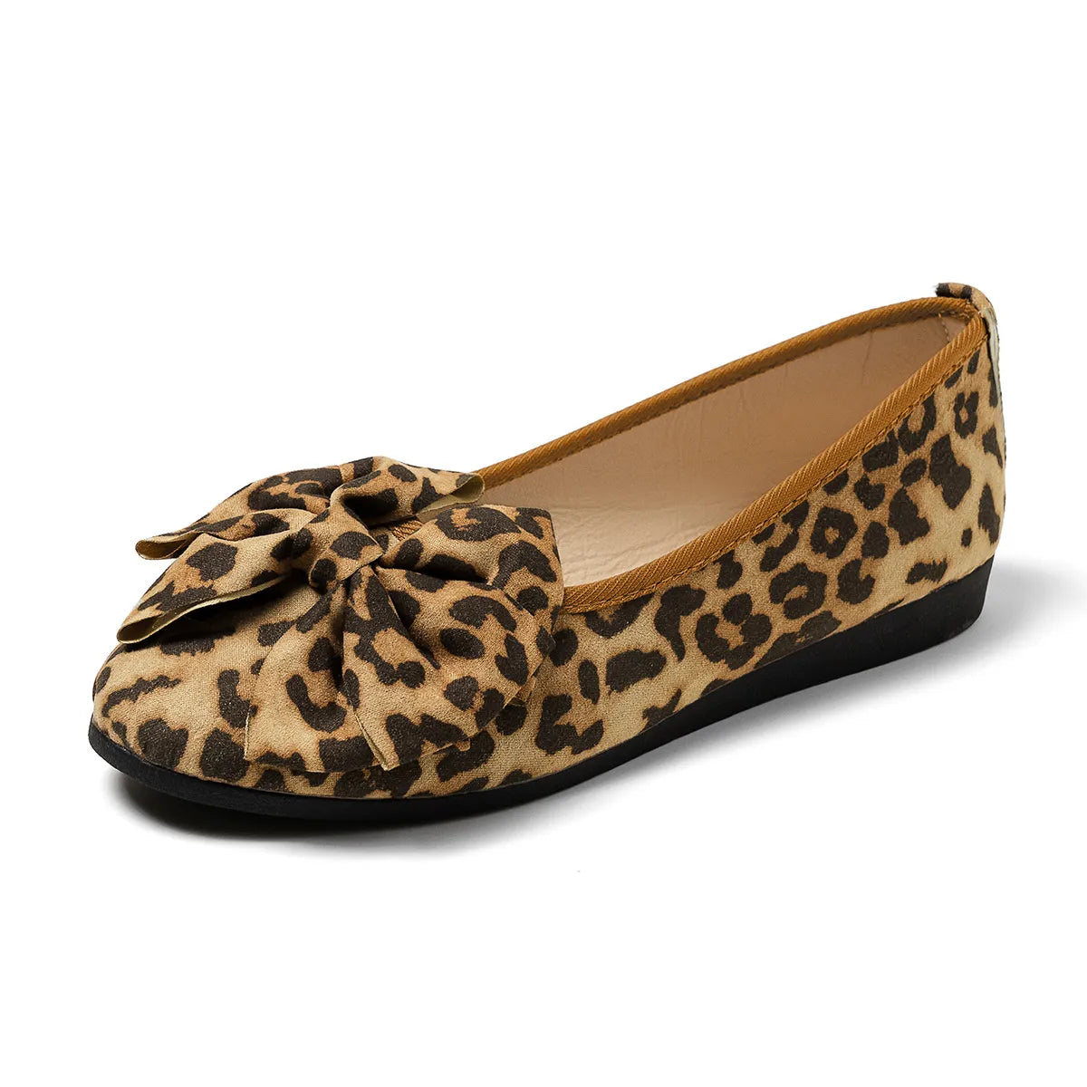 Leopard Bow Flat Slip-Ons - Fashorio