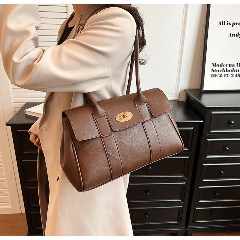 PU Leather Shoulder Bag - Fashorio