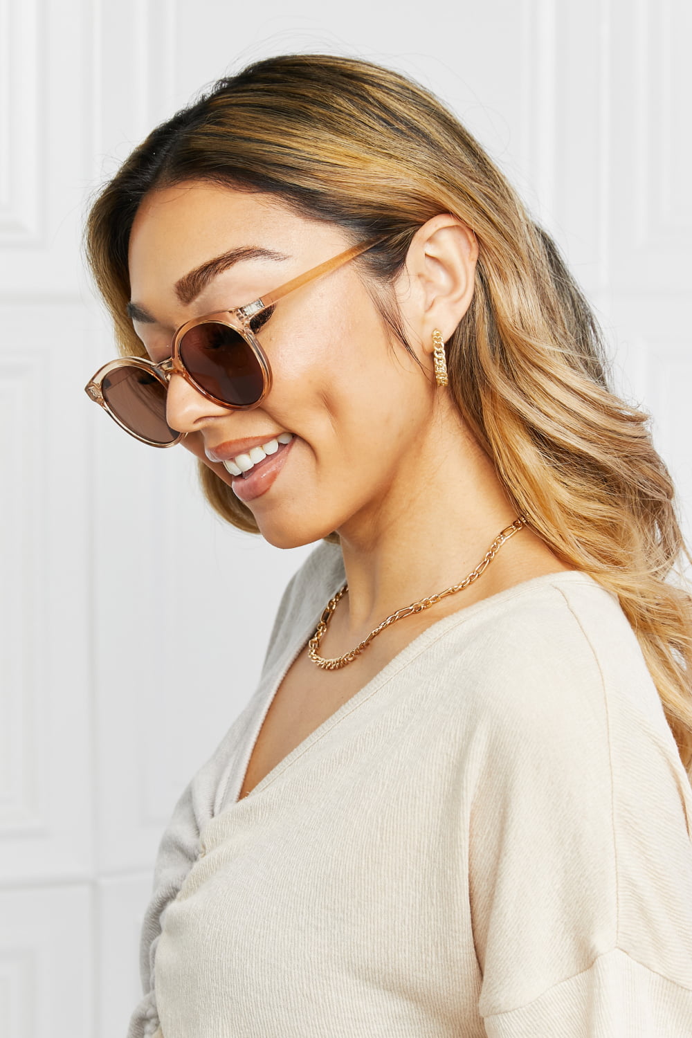 Round Full Rim Polycarbonate Frame Sunglasses - Fashorio