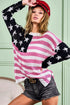 BiBi American Flag Low Gauge Knit Top - Fashorio