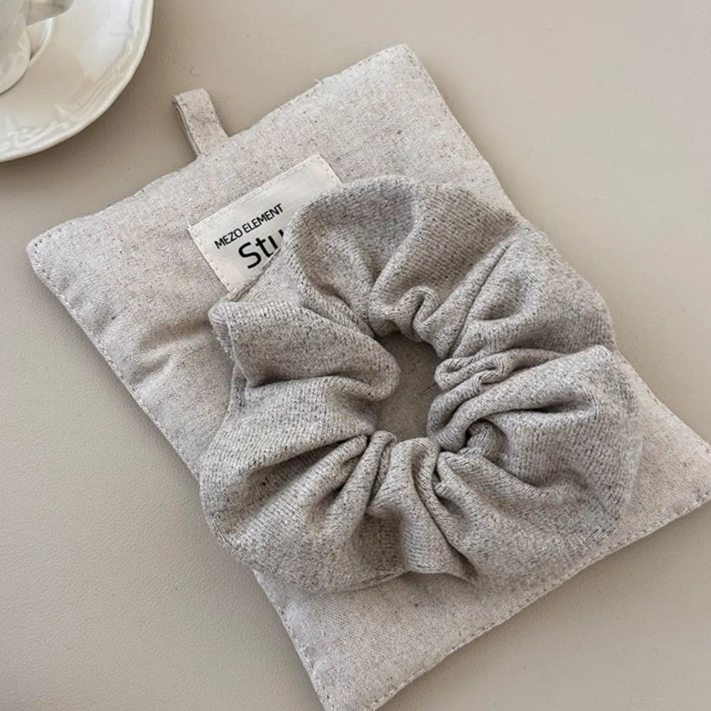 3-Piece Ruched Heathered Elastic Hair Scrunchy - Fashorio