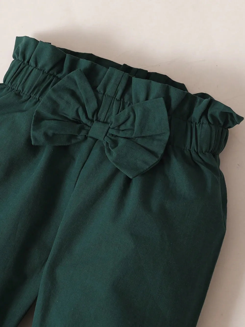 Children's Contrast Ruffled Top and Pants Set - Fashorio