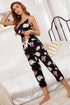 Floral V-Neck Cami and Cropped Pants Lounge Set - Fashorio