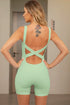Crisscross Wide Strap Active Romper - Fashorio