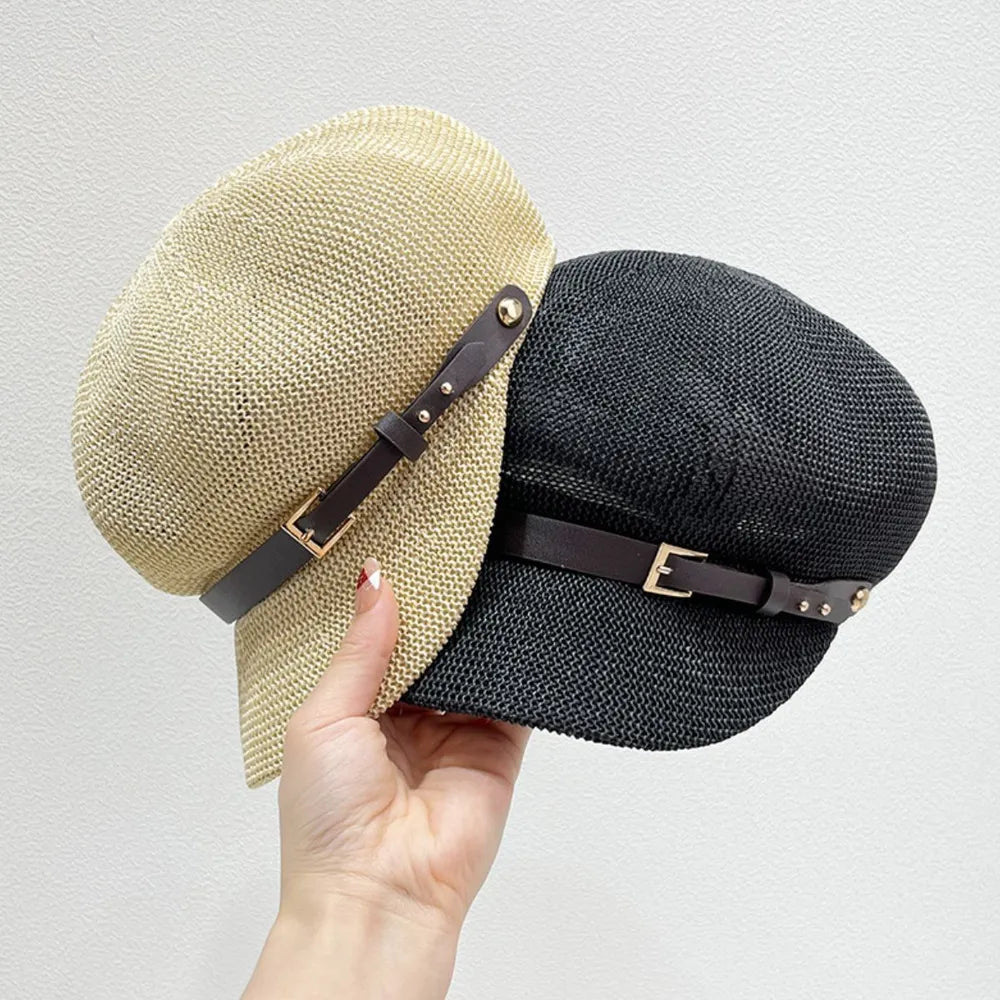 Straw Woven Buckle Hat - Fashorio