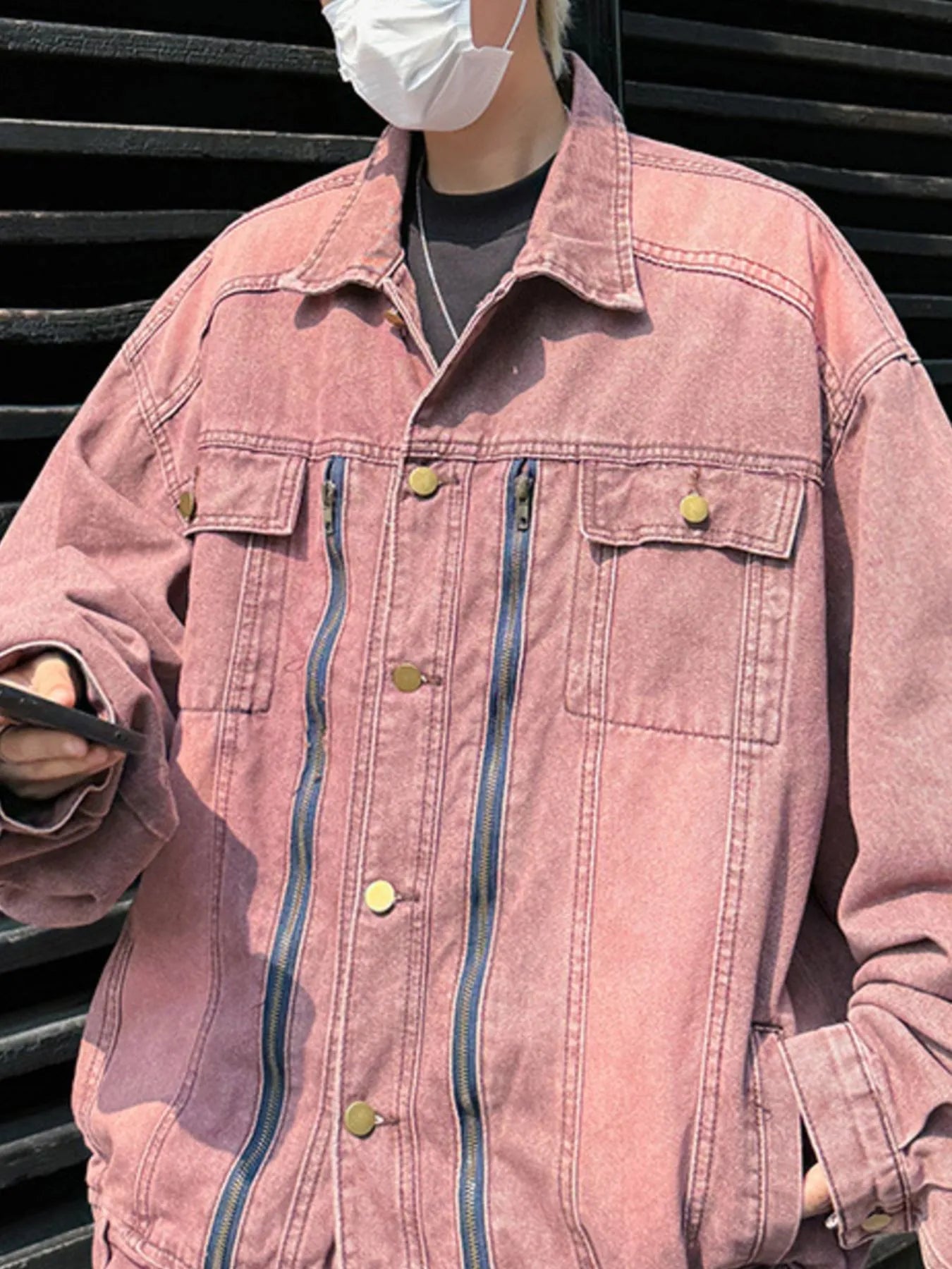 Men's Plus Size Button Up Long Sleeve Denim Jacket - Fashorio
