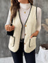 V-Neck Button Up Vest Coat - Fashorio