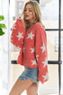ADORA Full Size Star Contrast Round Neck Sweater Plus Size - Fashorio