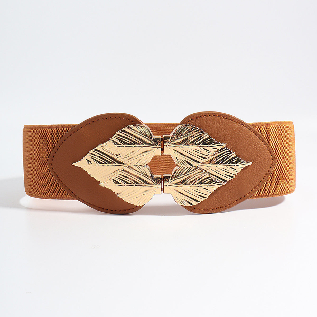 Alloy Leaf Buckle Elastic Belt - Fashorio