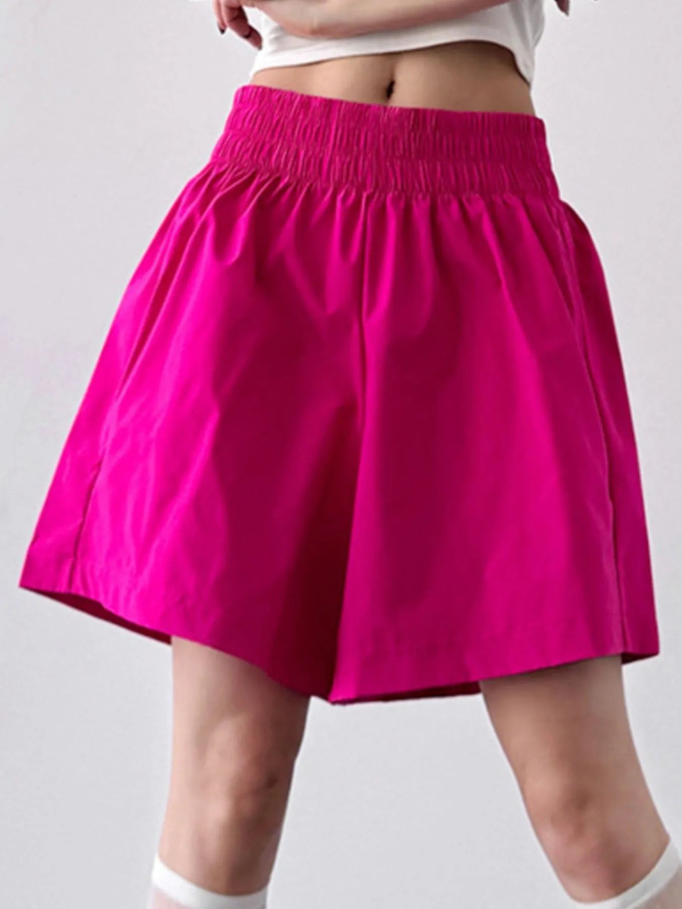 Smocked Wide-Leg Shorts - Fashorio