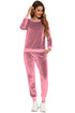 Round Neck Long Sleeve Loungewear Set with Pockets - Fashorio