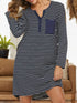 Striped Long Sleeve Lounge Dress - Fashorio