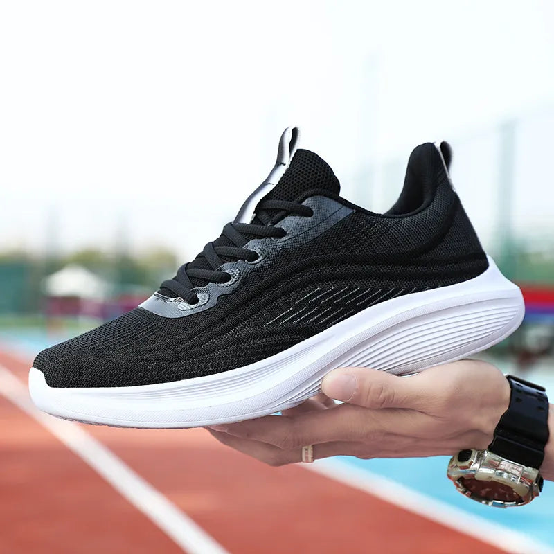 Mesh Breathable Lace Up Athletic Black - Fashorio