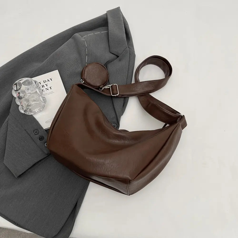 PU Leather Crossbody Bag with Small Purse - Fashorio