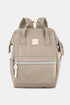 Himawari Water Resistant Canvas Backpack Bag with Side Pockets Mocha One Size - Fashorio