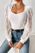 Eyelet Lace Long Sleeve Bodysuit - Fashorio