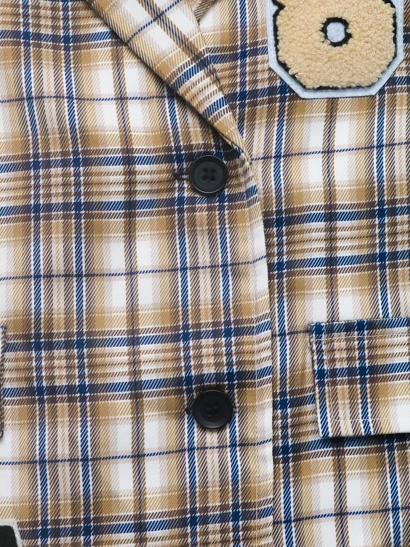 Number 87 Plaid Long Sleeve Blazer - Fashorio