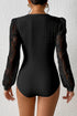 Eyelet Lace Long Sleeve Bodysuit - Fashorio