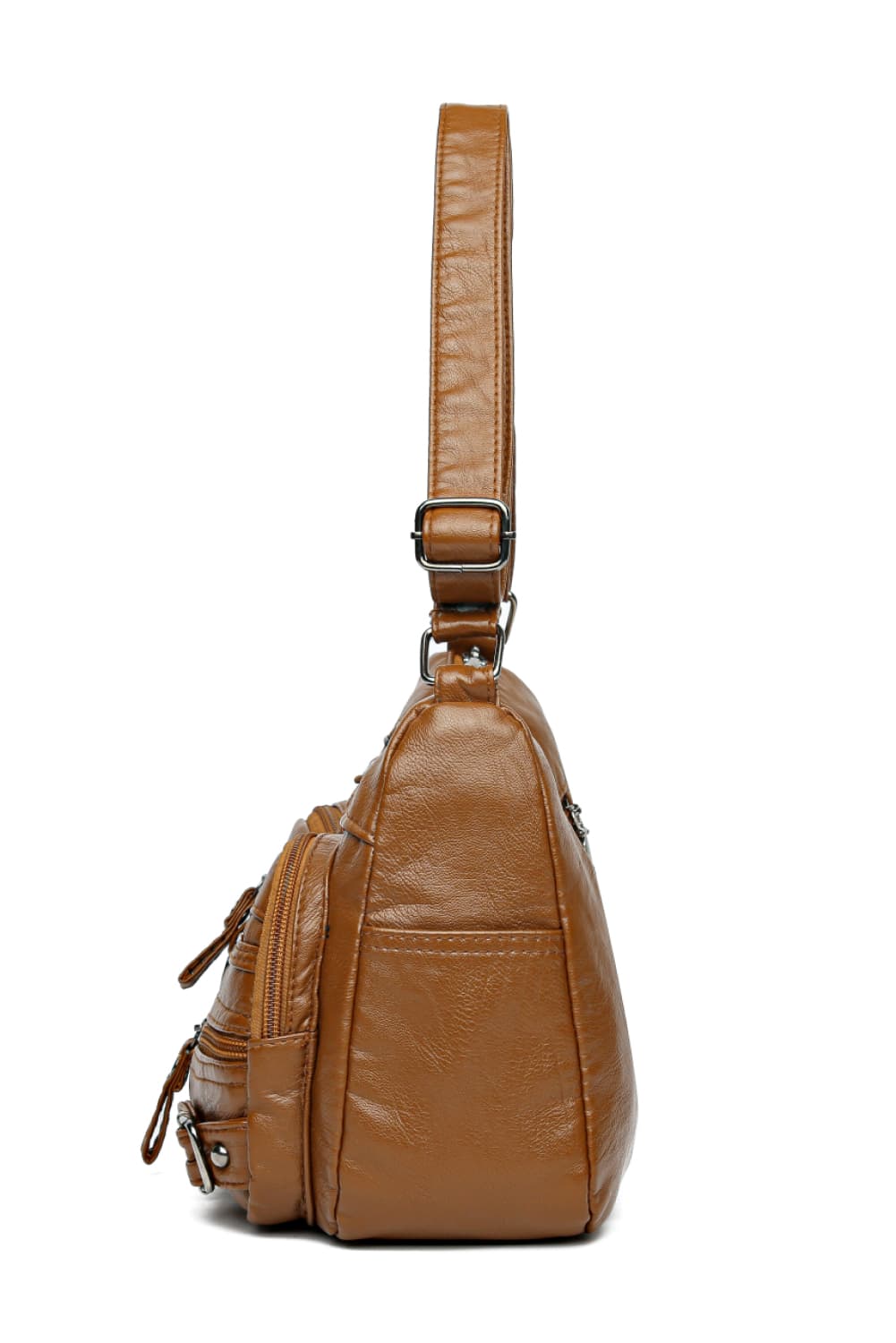 Multi-Pocket PU Leather Crossbody Bag - Fashorio