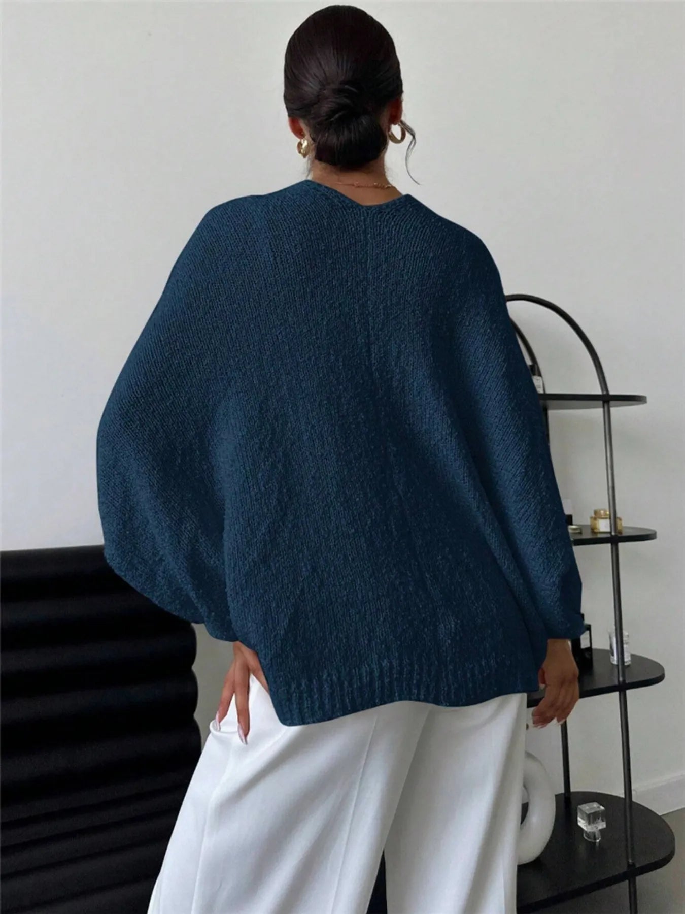 Twist-Front Textured Knit Cardigan - Fashorio
