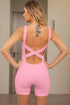Crisscross Wide Strap Active Romper - Fashorio