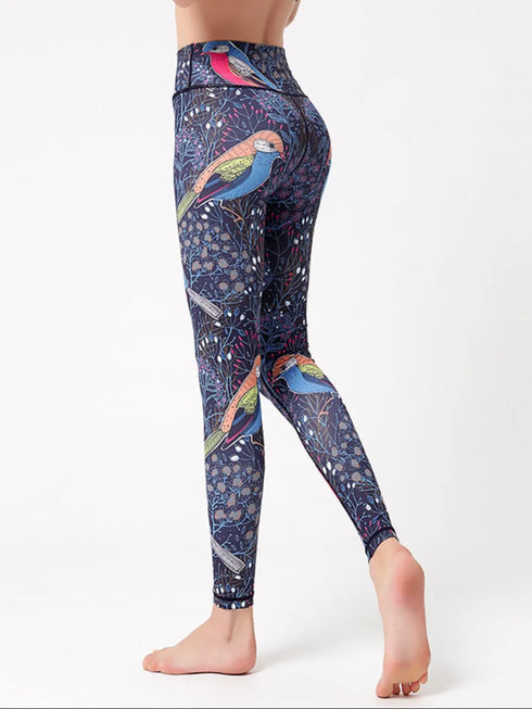 Printed High Waist Active Leggings - Fashorio