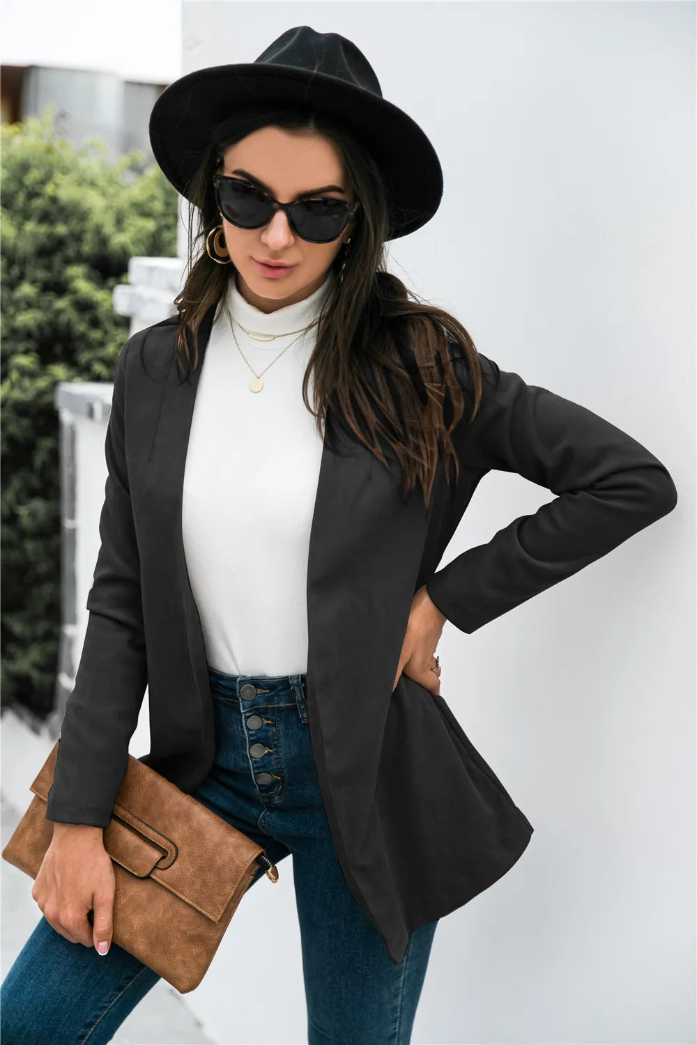 Three-Quarter Sleeve Blazer - Fashorio