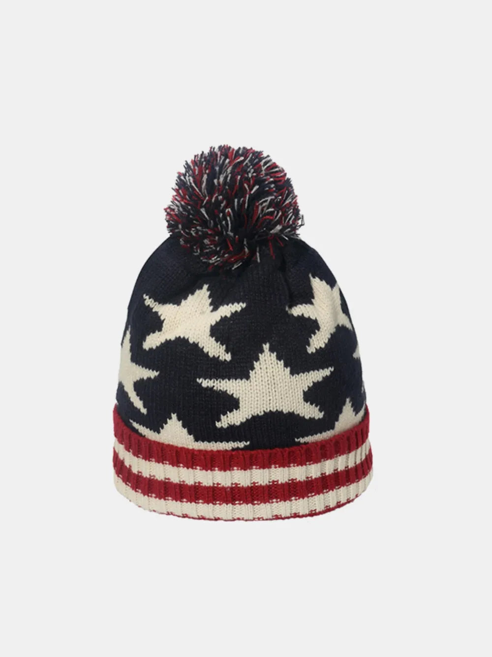 Roll Rim US Flag Knit Hat Style D One Size - Fashorio