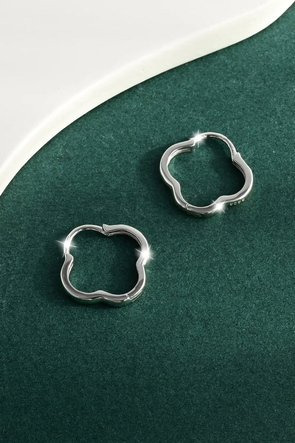 925 Sterling Silver Inlaid Zircon Earrings Silver One Size - Fashorio