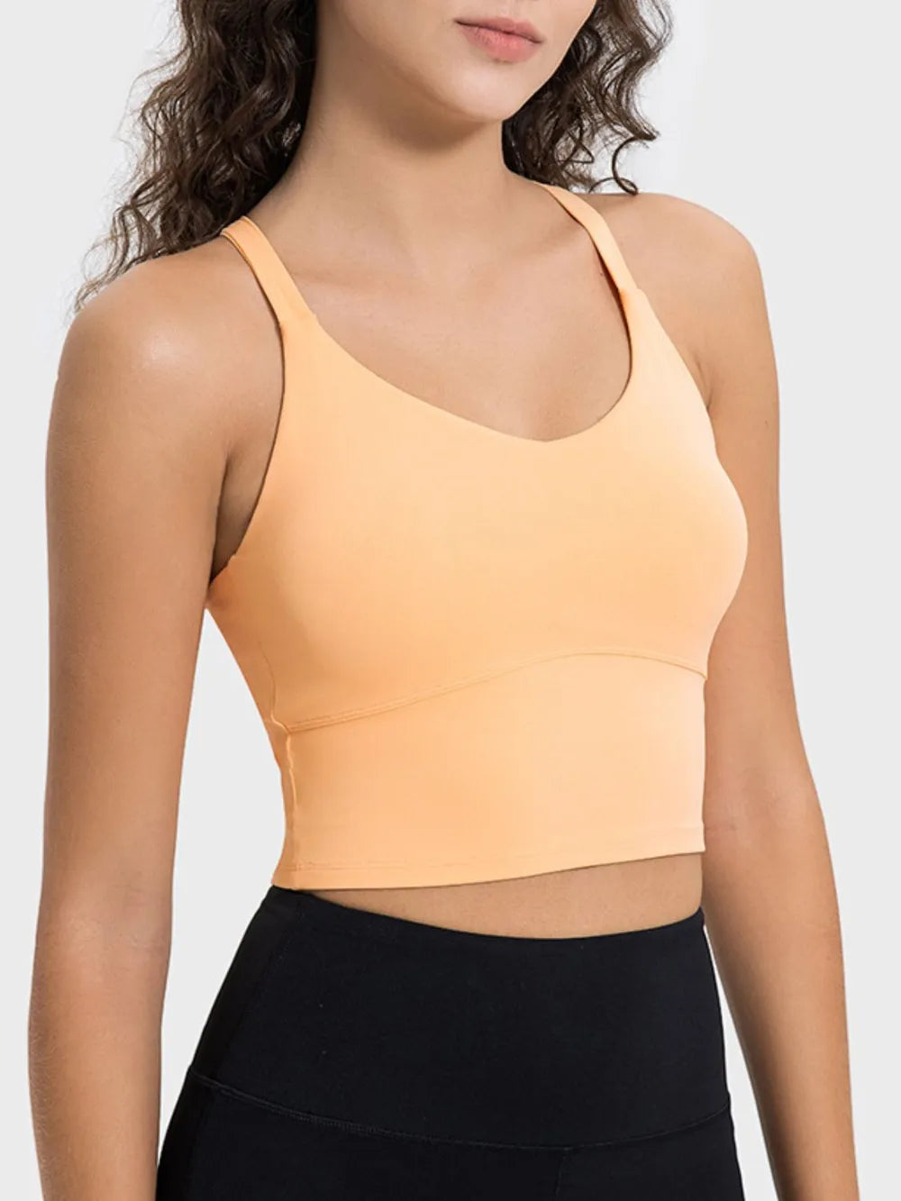 Millennia Crisscross Round Neck Active Tank - Fashorio