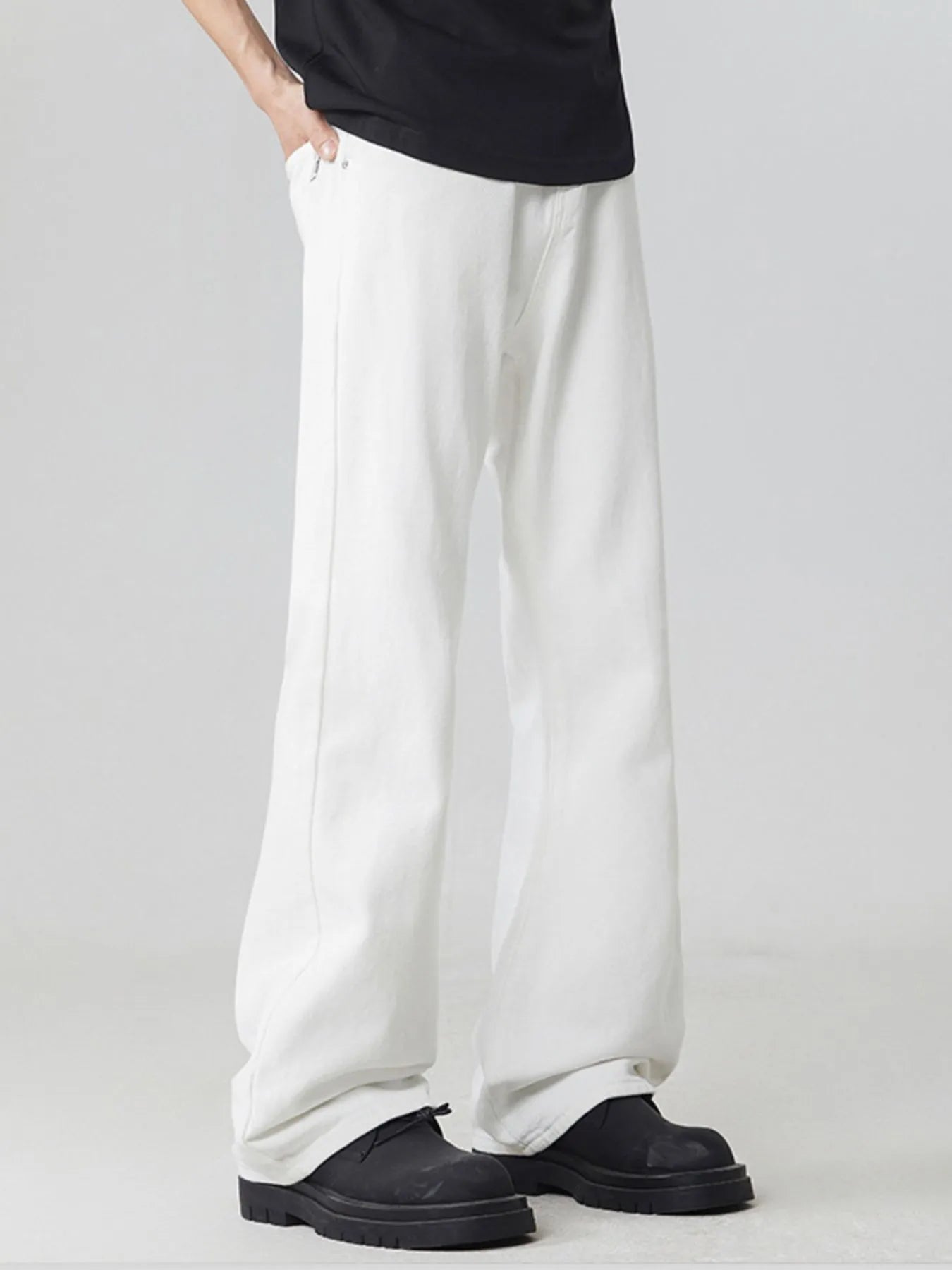 Men's Full Size Round Neck Short Sleeve Jeans Plus Size - Fashorio