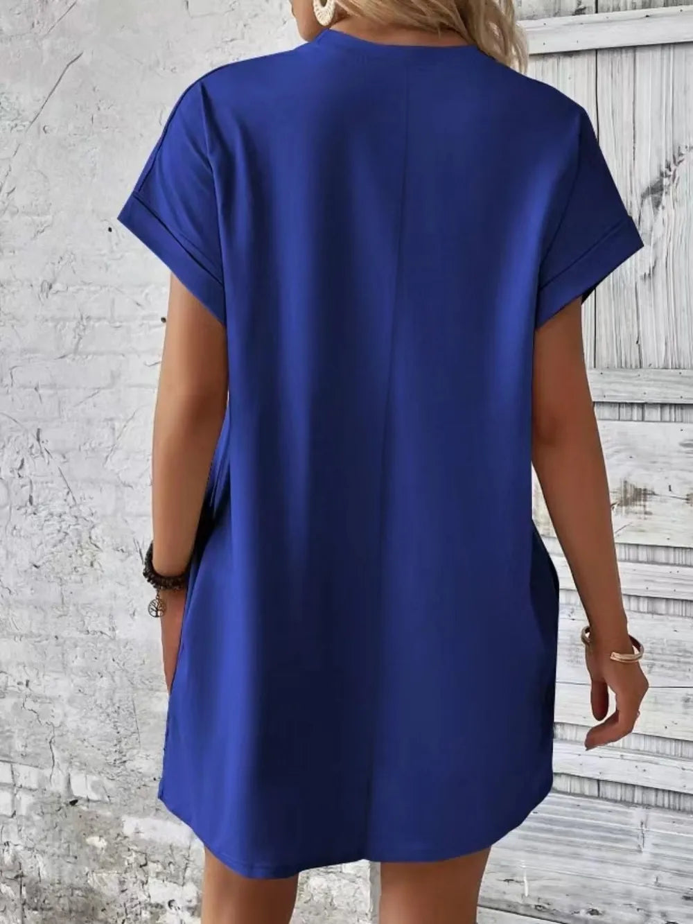 Casual Pocketed Short Sleeve Dress – Relaxed Everyday Comfort - Fashorio