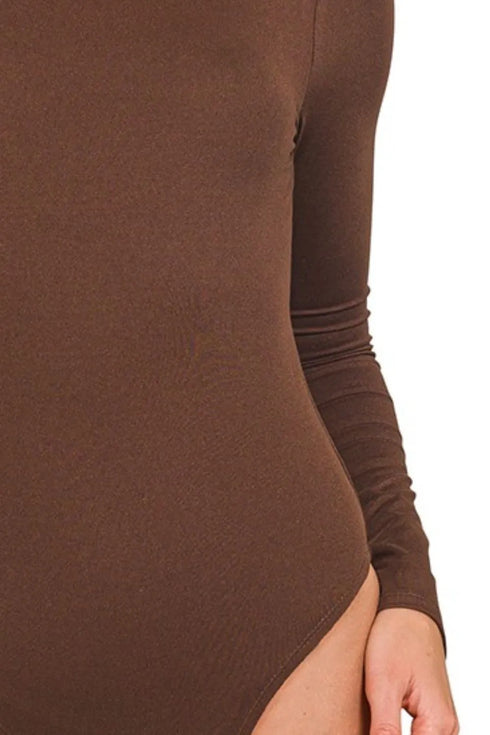 Zenana Mock Neck Long Sleeve Bodysuit - Fashorio