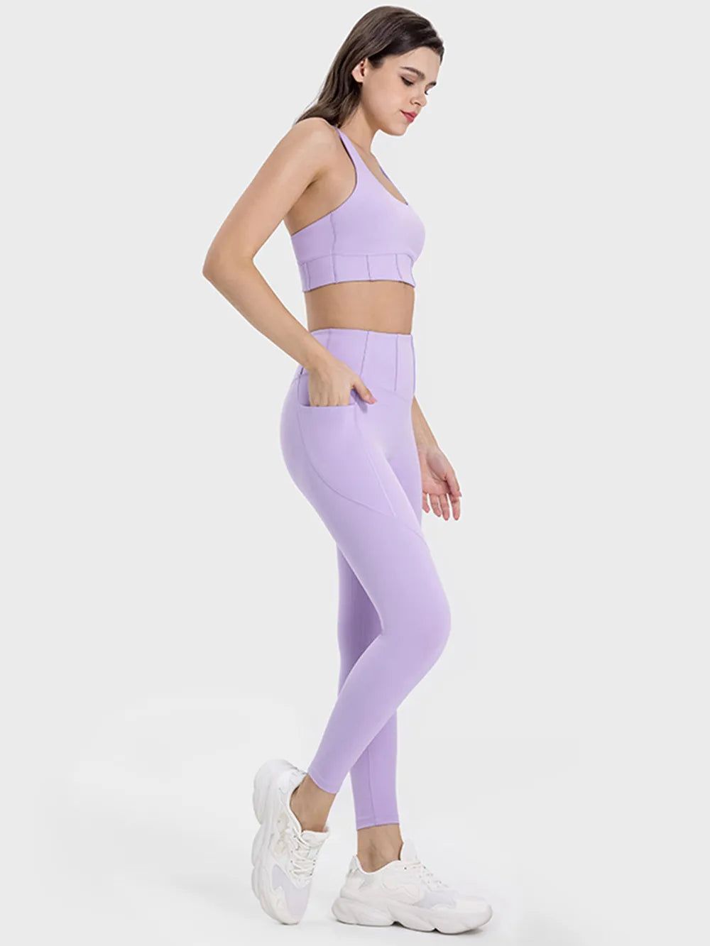 Millennia Pocketed High Waist Active Leggings - Fashorio