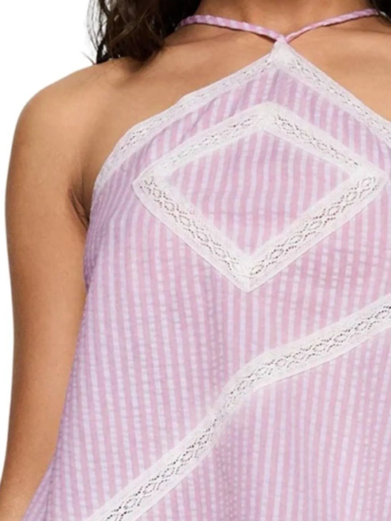 Striped Halter Neck Cami - Fashorio