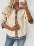 Plaid Hem Button Up Long Sleeve Shacket – Lightweight Layering - Fashorio