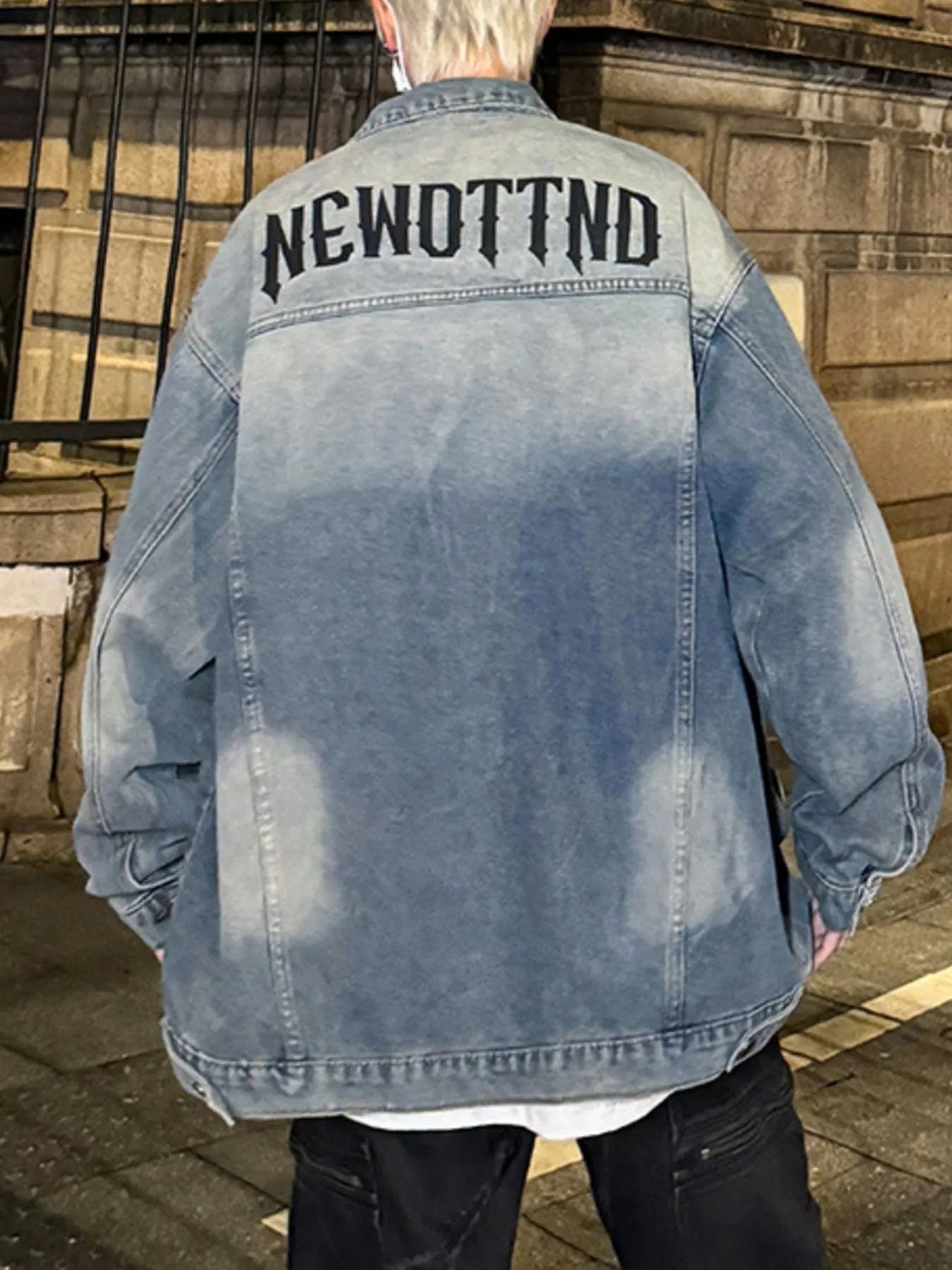 Men's Plus Size Oversized Button Up Washed Denim Jacket - Fashorio