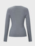 Button Detail Long Sleeve Cable Knit Top - Fashorio