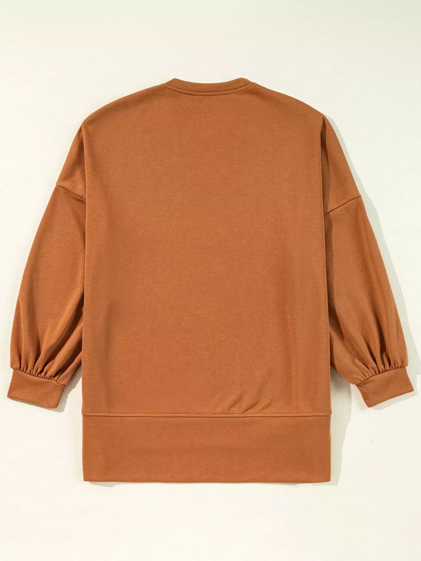 Happy Halloween Graphic Notched Long Sleeve Loose Top - Fashorio