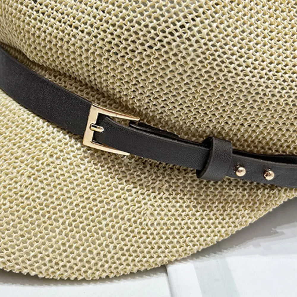 Straw Woven Buckle Hat - Fashorio