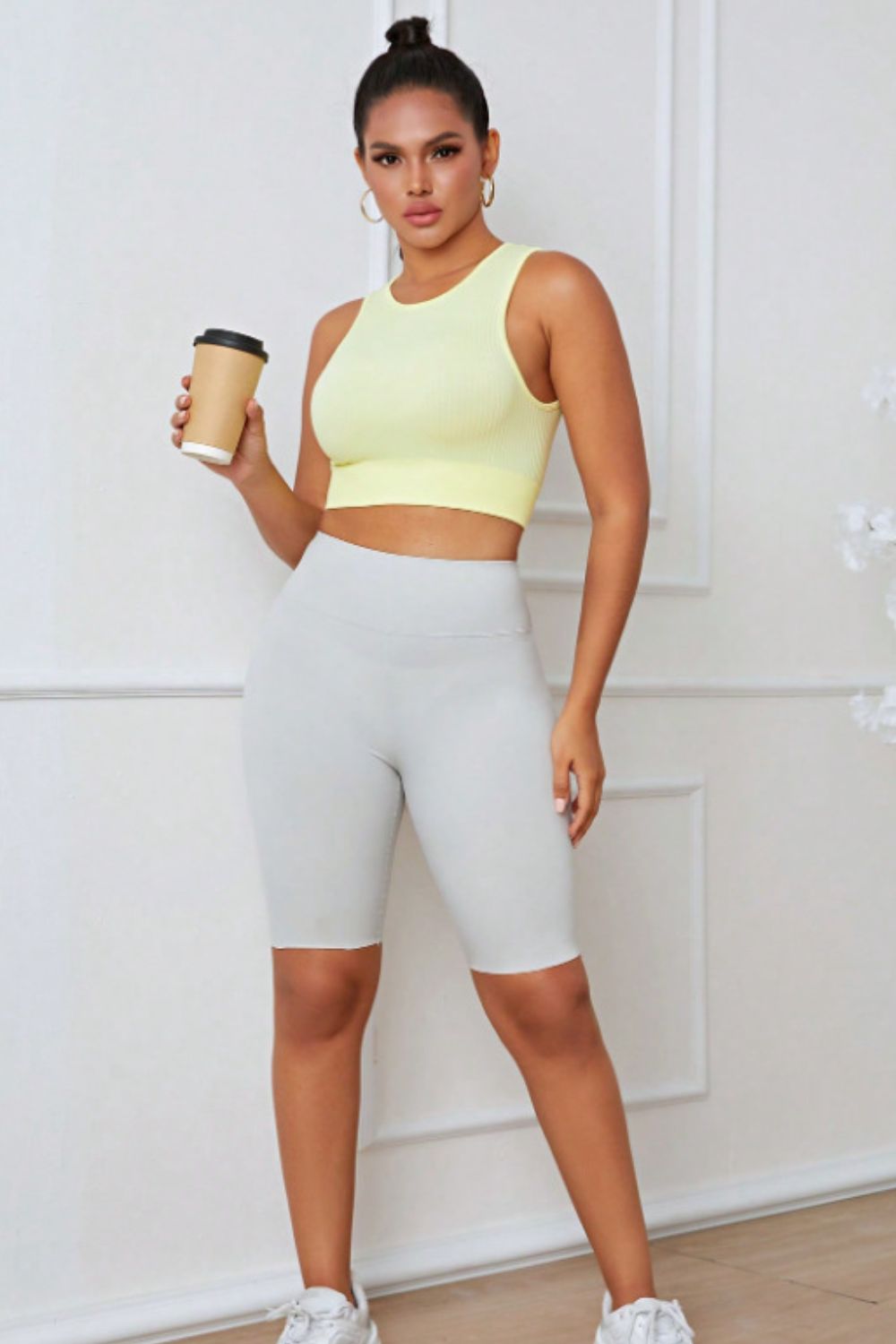 Round Neck Long Active Bra - Fashorio