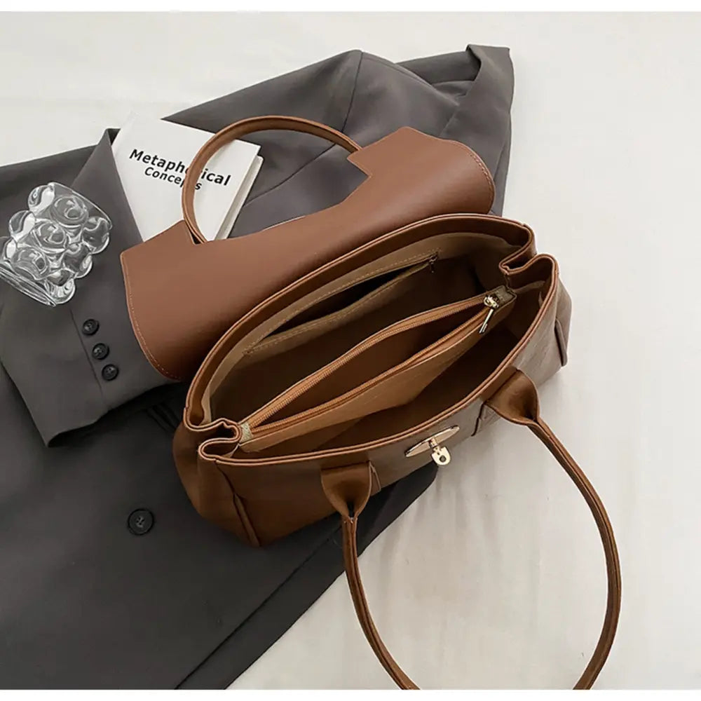 PU Leather Shoulder Bag - Fashorio