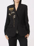 Flower Button Front Long Sleeve Blazer - Fashorio